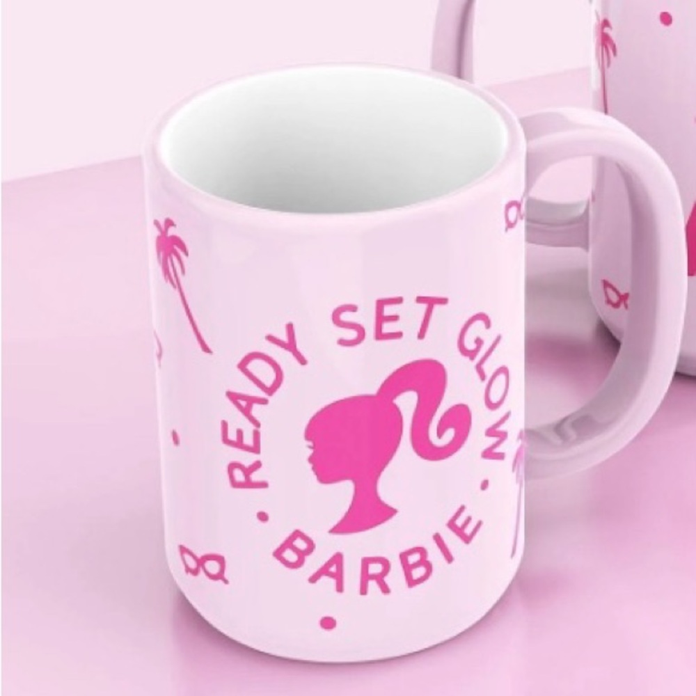 Zak! Mug Light Pink Ceramic Barbie Coffee Mug Ready Set Glow Dark Pink 15 Oz